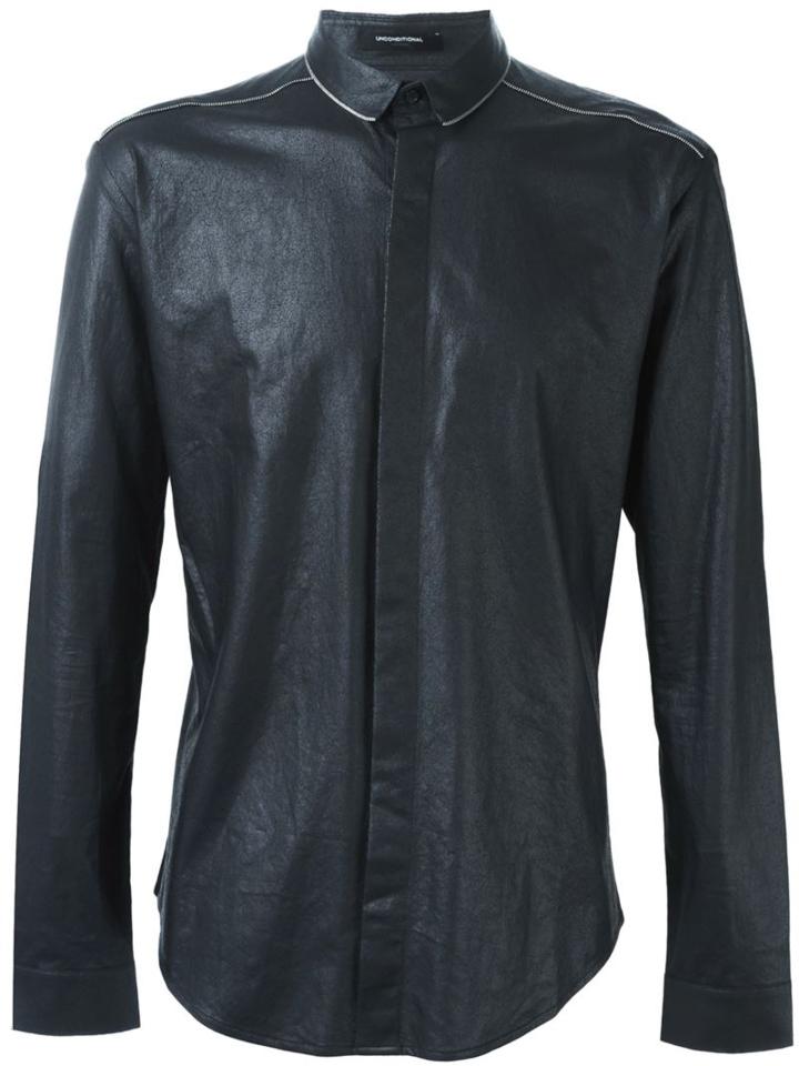 Unconditional Zip Detail Foil Shirt