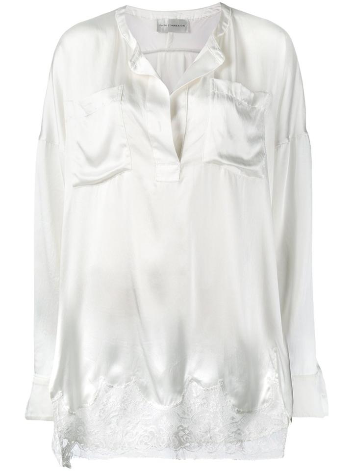 Faith Connexion Lace Panel Blouse - White