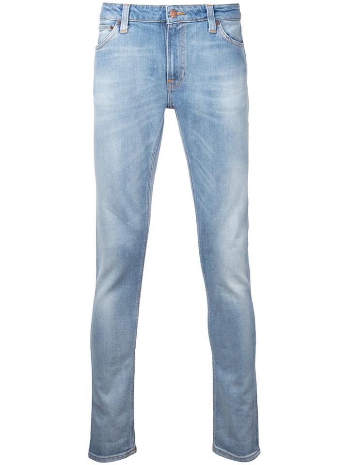 Nudie Jeans Co Lin Clean Stone Skinny Jeans, Men's, Size: 32/34, Blue, Cotton/spandex/elastane