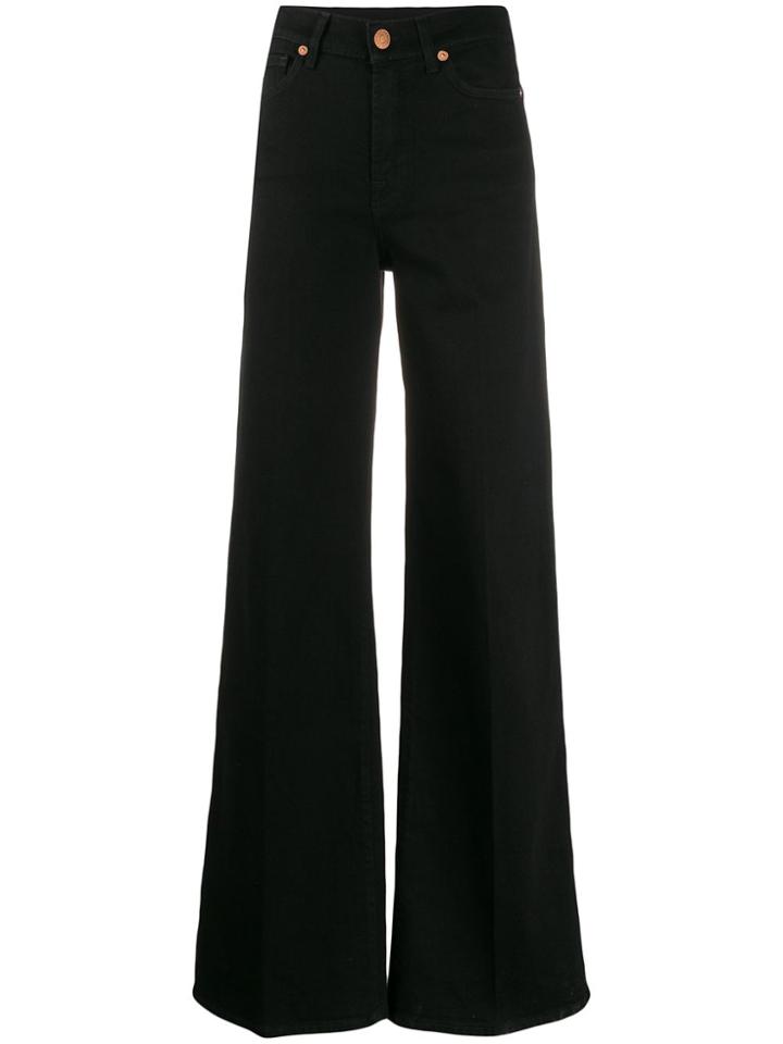 7 For All Mankind Wide-leg Jeans - Black