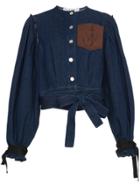 Jw Anderson Leather Pocket Denim Jacket - Blue