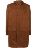 Ami Alexandre Mattiussi Hooded Coat, Men's, Size: Medium, Brown, Wool/acetate/polyester