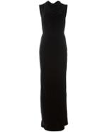 Rick Owens Cowl Neck Long Dress, Women's, Size: 42, Black, Silk/viscose