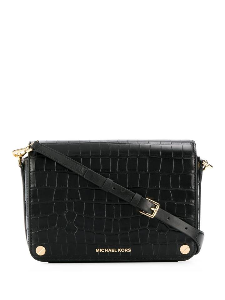 Michael Michael Kors Jet-set Crocodile-embossed Bag - Black