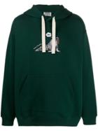 Acne Studios Animal Embroidered Hoodie - Green
