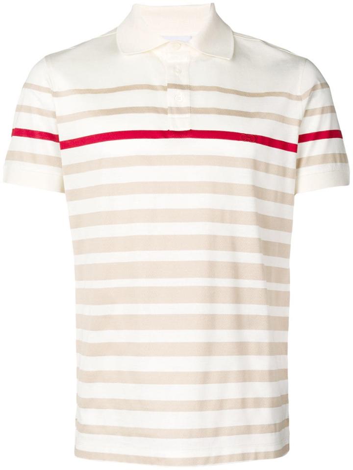 Salvatore Ferragamo Striped Polo Shirt - Neutrals