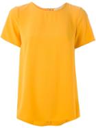 Michael Michael Kors Pleated Back T-shirt, Women's, Size: Xs, Yellow/orange, Polyester/spandex/elastane
