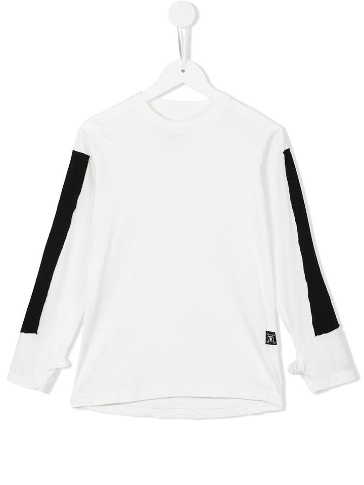 Nununu Appliqué Stripe T-shirt, Boy's, Size: 9 Yrs, White