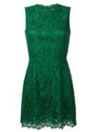 Dolce & Gabbana Floral Lace Mini Dress, Women's, Size: 42, Green, Cotton/viscose/polyamide/polyamide