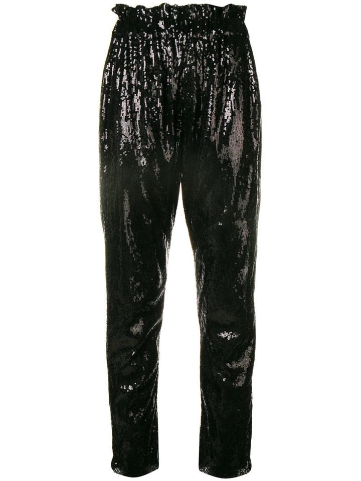 Amen High Waist Sequin Trousers - Black