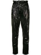 Amen High Waist Sequin Trousers - Black