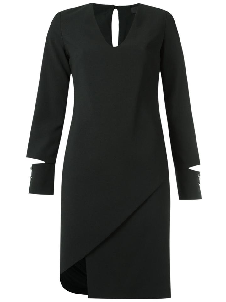 Giuliana Romanno - Long Sleeves Dress - Women - Polyester - 40, Black, Polyester