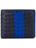 Bottega Veneta Two-tone Woven Wallet - Blue