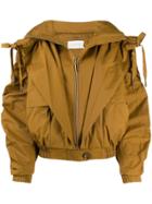Zimmermann Ruched Crop Zip-front Jacket - Brown