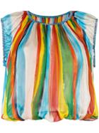 Dolce & Gabbana Stripe Print Shell Top - Yellow & Orange