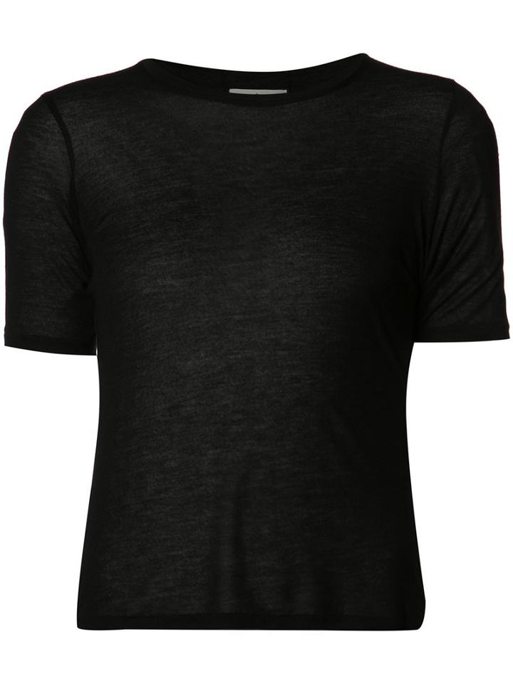 Toteme Plain T-shirt, Women's, Size: Medium, Black, Micromodal/cashmere