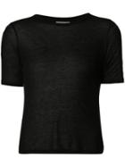 Toteme Plain T-shirt, Women's, Size: Medium, Black, Micromodal/cashmere