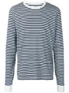 Visvim Striped Longsleeved T-shirt - Blue