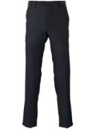 Pt01 Dots Pattern Tailored Trousers, Men's, Size: 52, Blue, Cotton/elastodiene/virgin Wool