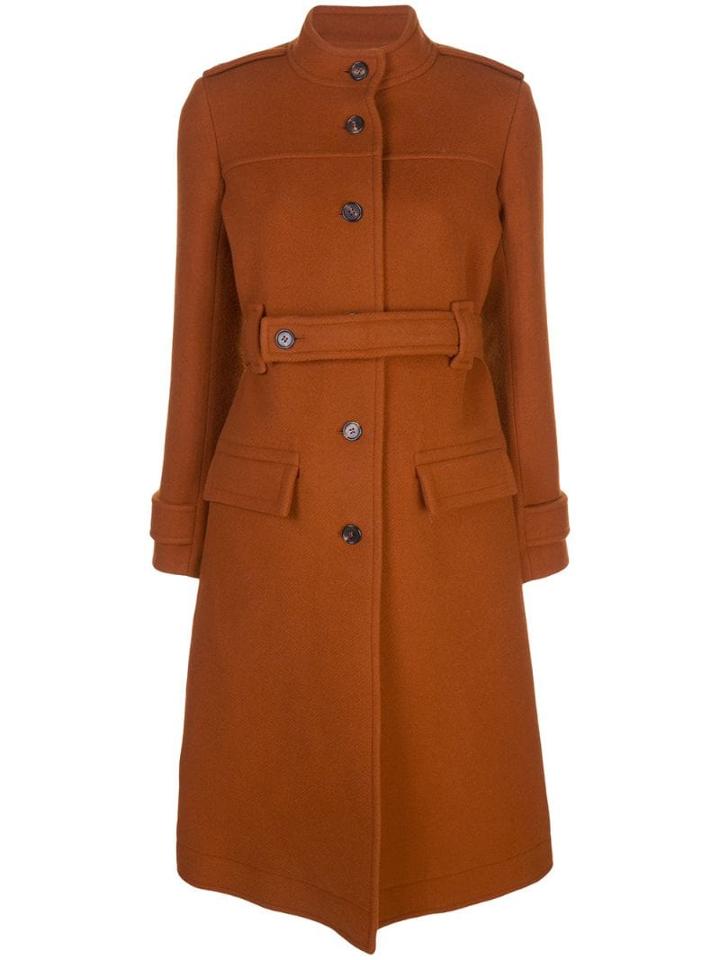 Chloé Belted Single-breasted Coat - Orange