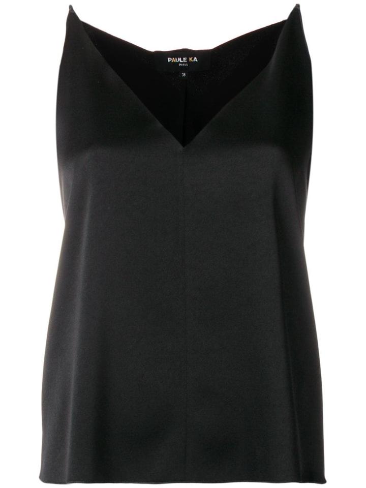 Paule Ka V-neck Tank Top - Black