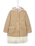 Ermanno Scervino Junior Faux-fur Detachable Gilet Coat, Girl's, Size: 8 Yrs, Nude/neutrals