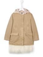 Ermanno Scervino Junior Faux-fur Detachable Gilet Coat, Girl's, Size: 8 Yrs, Nude/neutrals