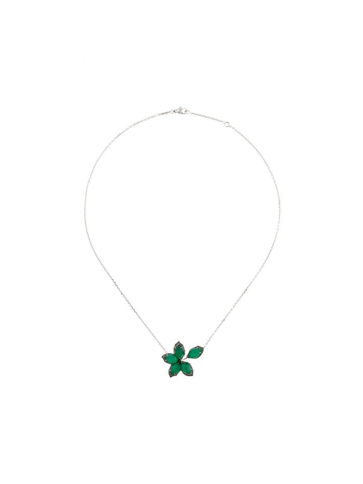 Stephen Webster Diamond And Agate Flower Necklace - Green