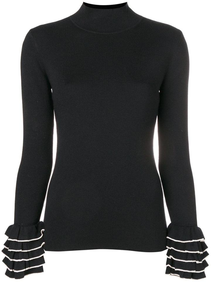 Steffen Schraut Ruffled Knit Top - Black