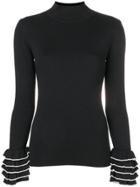 Steffen Schraut Ruffled Knit Top - Black