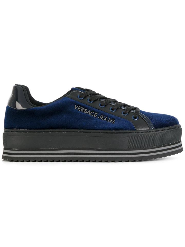 Versace Jeans Platform Lace Up Sneakers - Blue