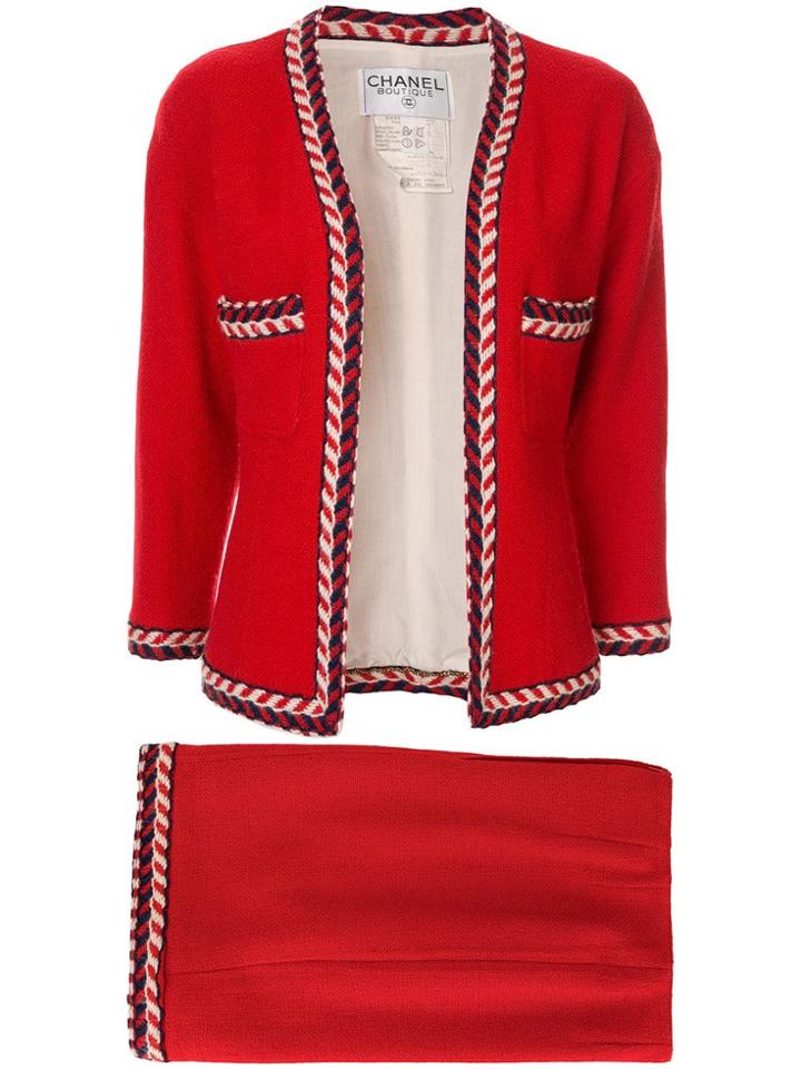 Chanel Pre-owned Setup Suit Jacket Skirt - Red