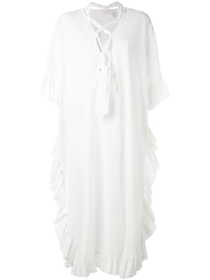 See By Chloé - Ruffle Detail Dress - Women - Cotton/linen/flax - 36, White, Cotton/linen/flax