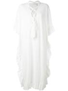 See By Chloé - Ruffle Detail Dress - Women - Cotton/linen/flax - 36, White, Cotton/linen/flax