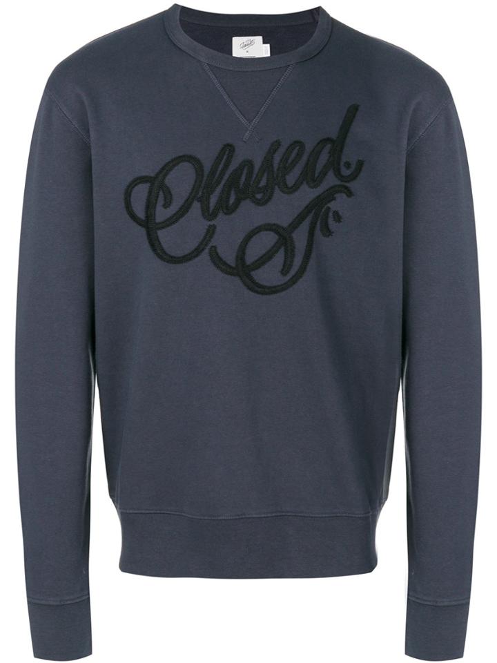 Closed Logo Embroidered Sweatshirt - Blue