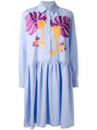Jucca - Front Patch Shirt Dress - Women - Cotton - 38, Blue, Cotton