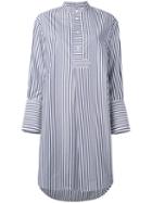 Studio Nicholson - Mandarin Colla Tunic Dress - Women - Cotton - 2, Blue, Cotton
