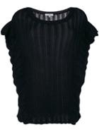 Iro - Ruffle Knitted Top - Women - Acrylic/wool/alpaca - S, Black, Acrylic/wool/alpaca