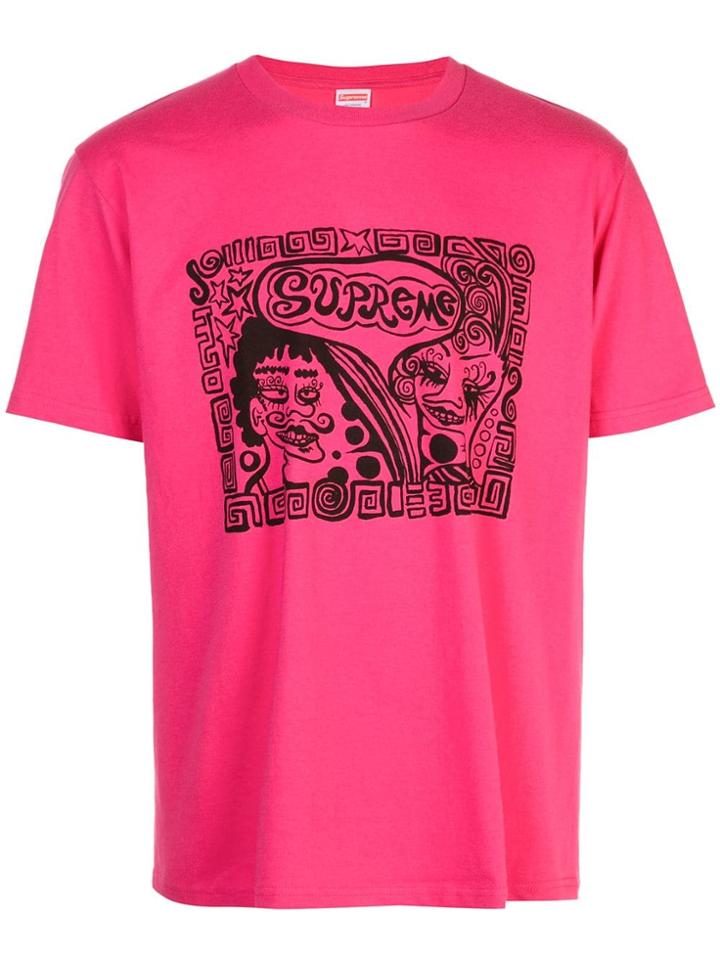 Supreme Illustration Print T-shirt - Pink