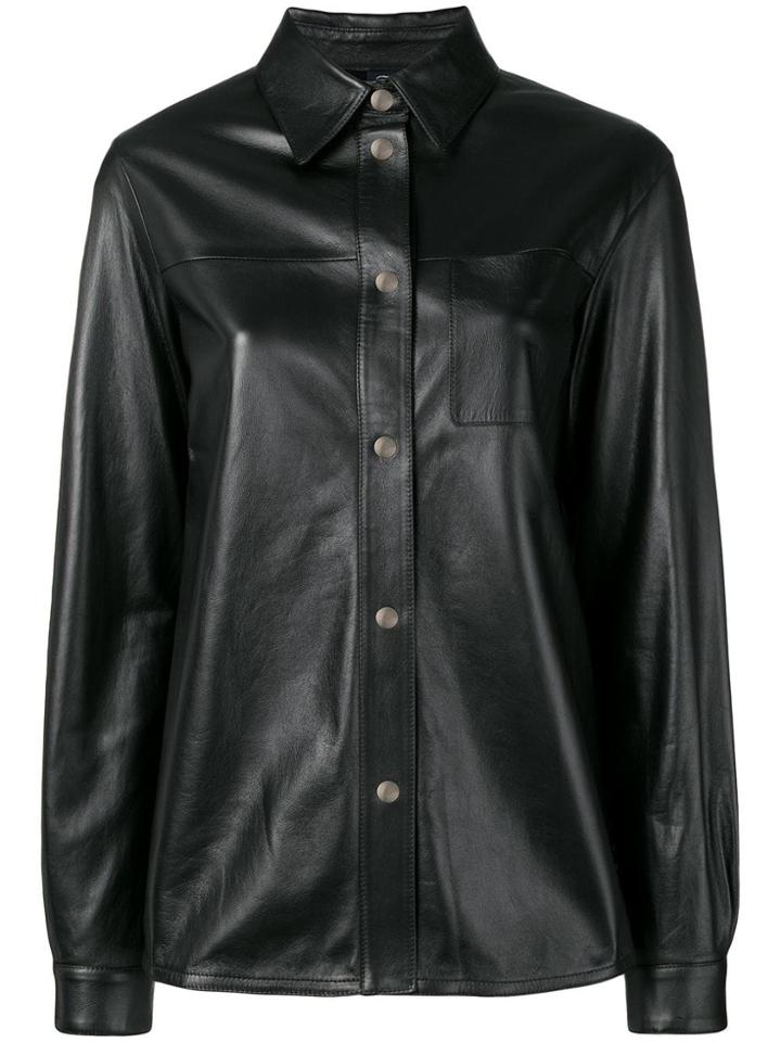Fay Lambskin Shirt - Black