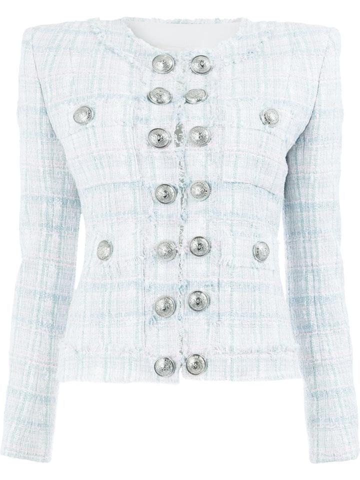 Balmain Buttoned Tweed Jacket - Pink