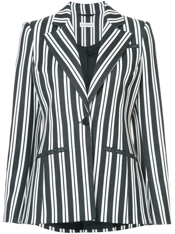Altuzarra Belted Striped Blazer - Black