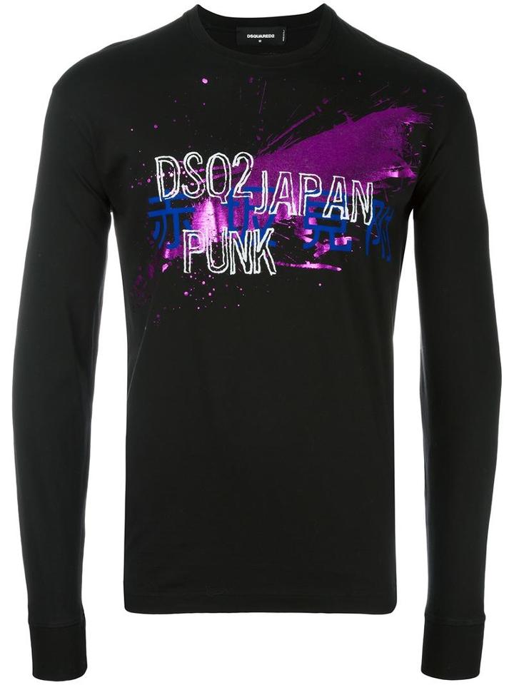 Dsquared2 'japan Punk' Splatter Sweatshirt, Men's, Size: Small, Black, Cotton