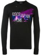 Dsquared2 'japan Punk' Splatter Sweatshirt, Men's, Size: Small, Black, Cotton