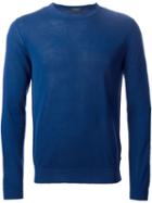 Zanone Crew Neck Sweater, Men's, Size: 50, Blue, Cotton