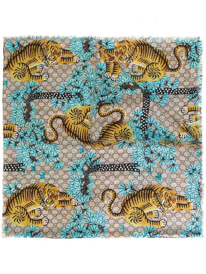 Gucci Gucci Bengal Printed Shawl, Silk/modal