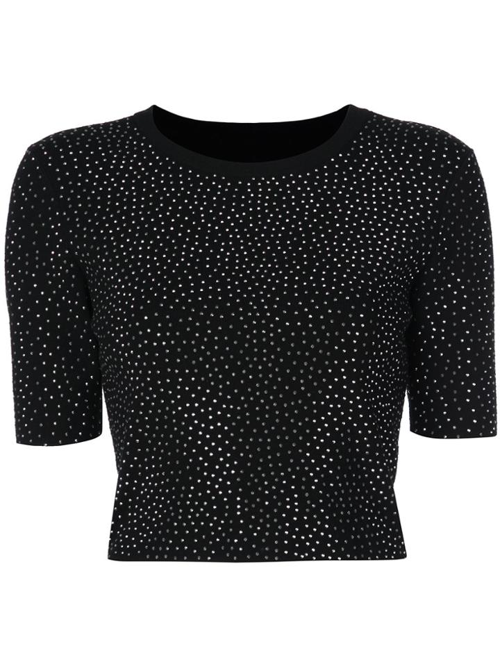 Alice+olivia Ciara Cropped Sweater - Black