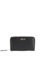 Karl Lagerfeld K/signature Zip Around Wallet - Black