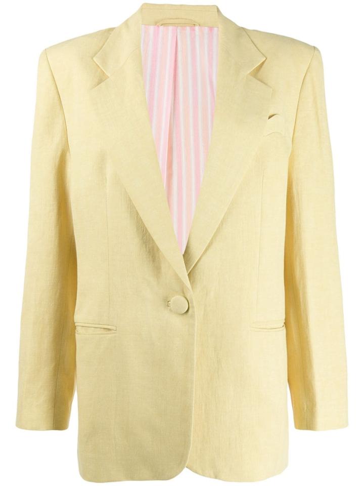Horror Vacui Single Breasted Blazer - Yellow