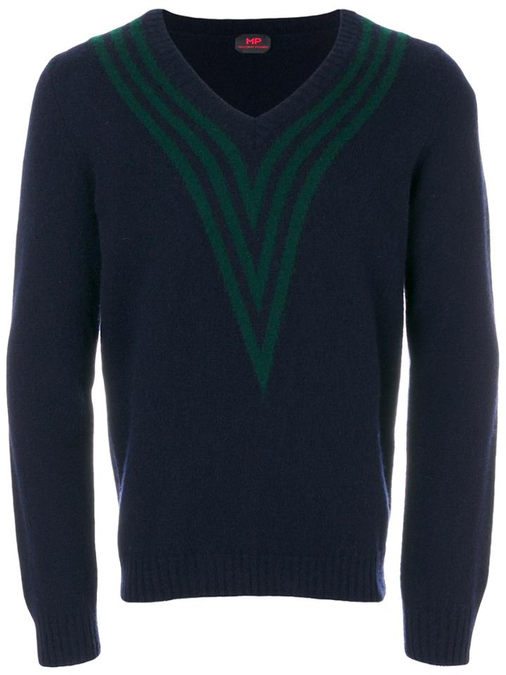 Mp Massimo Piombo Knit Striped Jumper - Blue